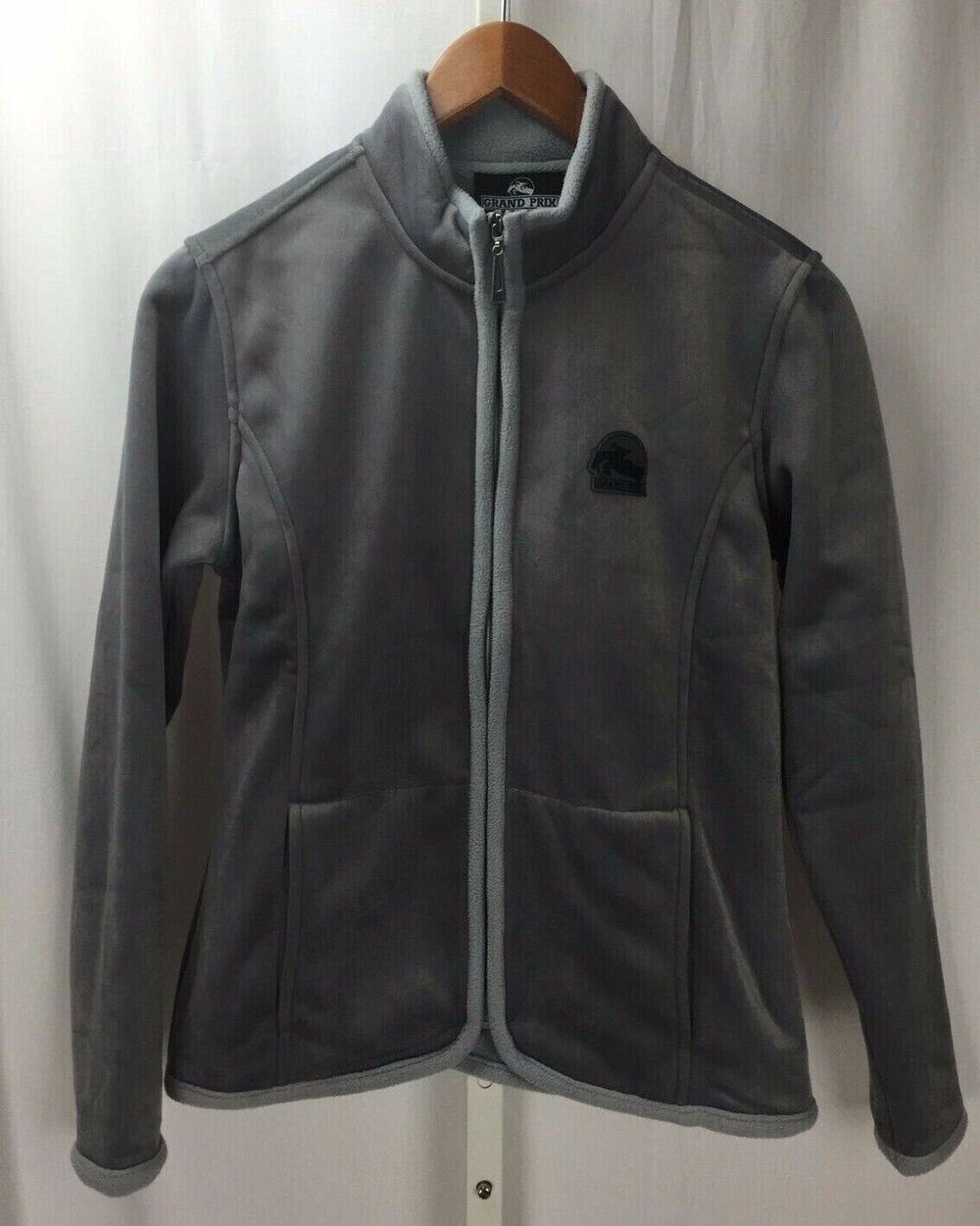 Grand Prix Gray Velour Full Zip Jacket Sz M